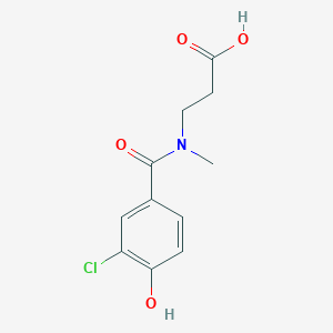 molecular formula C11H12ClNO4 B7576005 3-[(3-Chloro-4-hydroxybenzoyl)-methylamino]propanoic acid 