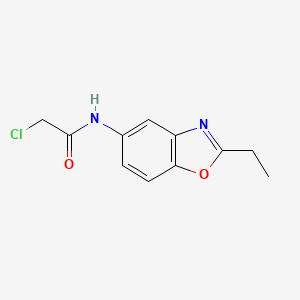 molecular formula C11H11ClN2O2 B7576009 2-chloro-N-(2-ethyl-1,3-benzoxazol-5-yl)acetamide 