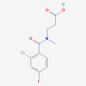 molecular formula C11H11ClFNO3 B7576011 3-[(2-Chloro-4-fluorobenzoyl)-methylamino]propanoic acid 