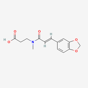 molecular formula C14H15NO5 B7576013 3-[[(E)-3-(1,3-benzodioxol-5-yl)prop-2-enoyl]-methylamino]propanoic acid 