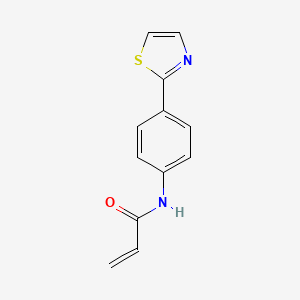 molecular formula C12H10N2OS B7576020 N-[4-(1,3-thiazol-2-yl)phenyl]prop-2-enamide 