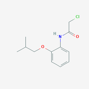 molecular formula C12H16ClNO2 B7576033 2-chloro-N-[2-(2-methylpropoxy)phenyl]acetamide 