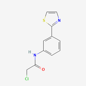 molecular formula C11H9ClN2OS B7576034 2-chloro-N-[3-(1,3-thiazol-2-yl)phenyl]acetamide 