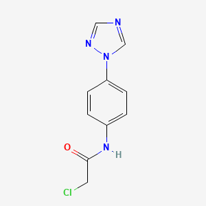 molecular formula C10H9ClN4O B7576042 2-chloro-N-[4-(1,2,4-triazol-1-yl)phenyl]acetamide 