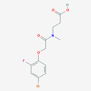 molecular formula C12H13BrFNO4 B7576050 3-[[2-(4-Bromo-2-fluorophenoxy)acetyl]-methylamino]propanoic acid 