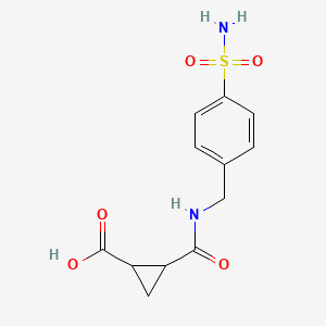 molecular formula C12H14N2O5S B7576070 2-[(4-Sulfamoylphenyl)methylcarbamoyl]cyclopropane-1-carboxylic acid 