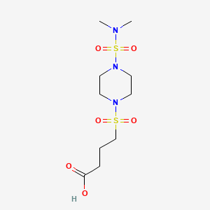 molecular formula C10H21N3O6S2 B7576079 4-[4-(Dimethylsulfamoyl)piperazin-1-yl]sulfonylbutanoic acid 