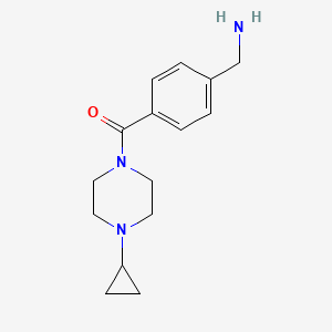 molecular formula C15H21N3O B7576098 [4-(Aminomethyl)phenyl]-(4-cyclopropylpiperazin-1-yl)methanone 