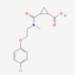 molecular formula C14H16ClNO4 B7576104 2-[2-(4-Chlorophenoxy)ethyl-methylcarbamoyl]cyclopropane-1-carboxylic acid 