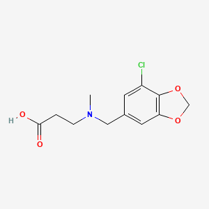 molecular formula C12H14ClNO4 B7576117 3-[(7-Chloro-1,3-benzodioxol-5-yl)methyl-methylamino]propanoic acid 