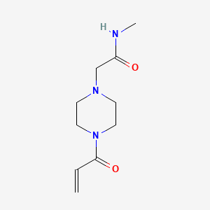 molecular formula C10H17N3O2 B7576123 N-methyl-2-(4-prop-2-enoylpiperazin-1-yl)acetamide 