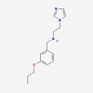 molecular formula C15H21N3O B7576140 2-imidazol-1-yl-N-[(3-propoxyphenyl)methyl]ethanamine 