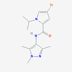 molecular formula C14H19BrN4O B7576144 4-bromo-1-propan-2-yl-N-(1,3,5-trimethylpyrazol-4-yl)pyrrole-2-carboxamide 