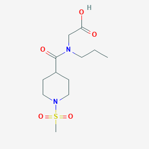 molecular formula C12H22N2O5S B7576175 2-[(1-Methylsulfonylpiperidine-4-carbonyl)-propylamino]acetic acid 