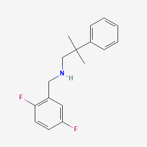 molecular formula C17H19F2N B7576177 N-[(2,5-difluorophenyl)methyl]-2-methyl-2-phenylpropan-1-amine 