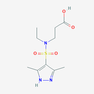 3-[(3,5-dimethyl-1H-pyrazol-4-yl)sulfonyl-ethylamino]propanoic acid