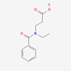 molecular formula C12H15NO3 B7576222 3-(N-ethyl-1-phenylformamido)propanoic acid 