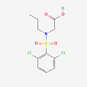 molecular formula C11H13Cl2NO4S B7576234 2-[(2,6-Dichlorophenyl)sulfonyl-propylamino]acetic acid 