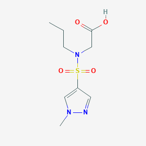 molecular formula C9H15N3O4S B7576237 2-[(1-Methylpyrazol-4-yl)sulfonyl-propylamino]acetic acid 