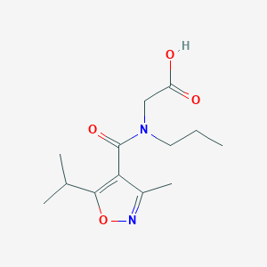 molecular formula C13H20N2O4 B7576252 2-[(3-Methyl-5-propan-2-yl-1,2-oxazole-4-carbonyl)-propylamino]acetic acid 