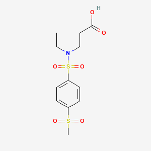 molecular formula C12H17NO6S2 B7576295 3-[Ethyl-(4-methylsulfonylphenyl)sulfonylamino]propanoic acid 