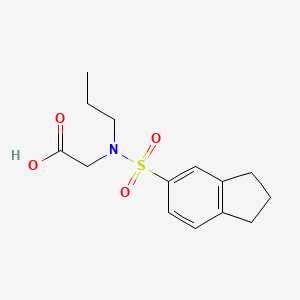 molecular formula C14H19NO4S B7576324 2-[2,3-dihydro-1H-inden-5-ylsulfonyl(propyl)amino]acetic acid 