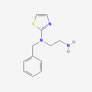 molecular formula C12H15N3S B7576330 N'-benzyl-N'-(1,3-thiazol-2-yl)ethane-1,2-diamine 