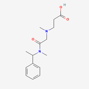 molecular formula C15H22N2O3 B7576332 3-[Methyl-[2-[methyl(1-phenylethyl)amino]-2-oxoethyl]amino]propanoic acid 