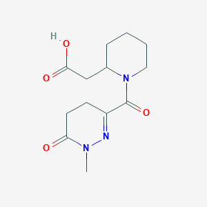 molecular formula C13H19N3O4 B7576337 2-[1-(1-Methyl-6-oxo-4,5-dihydropyridazine-3-carbonyl)piperidin-2-yl]acetic acid 