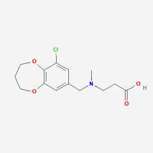 molecular formula C14H18ClNO4 B7576340 3-[(6-chloro-3,4-dihydro-2H-1,5-benzodioxepin-8-yl)methyl-methylamino]propanoic acid 