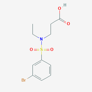 molecular formula C11H14BrNO4S B7576343 3-[(3-Bromophenyl)sulfonyl-ethylamino]propanoic acid 
