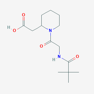 molecular formula C14H24N2O4 B7576355 2-[1-[2-(2,2-Dimethylpropanoylamino)acetyl]piperidin-2-yl]acetic acid 