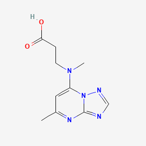 molecular formula C10H13N5O2 B7576363 3-[Methyl-(5-methyl-[1,2,4]triazolo[1,5-a]pyrimidin-7-yl)amino]propanoic acid 