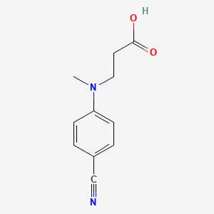 molecular formula C11H12N2O2 B7576370 3-(4-cyano-N-methylanilino)propanoic acid 
