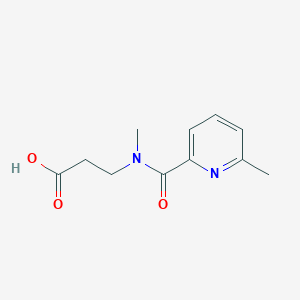 molecular formula C11H14N2O3 B7576378 3-[Methyl-(6-methylpyridine-2-carbonyl)amino]propanoic acid 