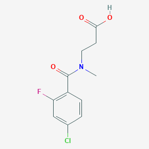 molecular formula C11H11ClFNO3 B7576393 3-[(4-Chloro-2-fluorobenzoyl)-methylamino]propanoic acid 