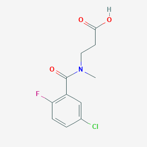 molecular formula C11H11ClFNO3 B7576395 3-[(5-Chloro-2-fluorobenzoyl)-methylamino]propanoic acid 