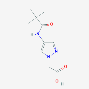 molecular formula C10H15N3O3 B7576439 2-[4-(2,2-Dimethylpropanoylamino)pyrazol-1-yl]acetic acid 