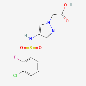 2-[4-[(3-Chloro-2-fluorophenyl)sulfonylamino]pyrazol-1-yl]acetic acid