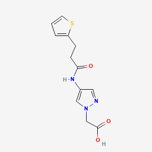 2-[4-(3-Thiophen-2-ylpropanoylamino)pyrazol-1-yl]acetic acid