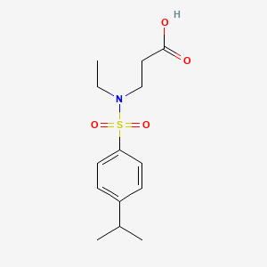 molecular formula C14H21NO4S B7576557 3-[Ethyl-(4-propan-2-ylphenyl)sulfonylamino]propanoic acid 