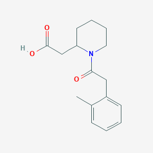 molecular formula C16H21NO3 B7576564 2-[1-[2-(2-Methylphenyl)acetyl]piperidin-2-yl]acetic acid 