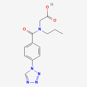 molecular formula C13H15N5O3 B7576578 2-[Propyl-[4-(tetrazol-1-yl)benzoyl]amino]acetic acid 