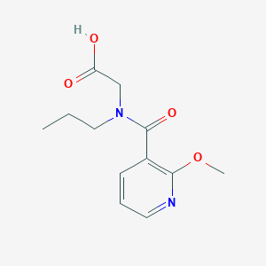 molecular formula C12H16N2O4 B7576601 2-[(2-Methoxypyridine-3-carbonyl)-propylamino]acetic acid 