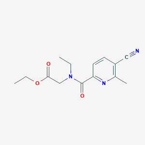 molecular formula C14H17N3O3 B7576611 Ethyl 2-[(5-cyano-6-methylpyridine-2-carbonyl)-ethylamino]acetate 