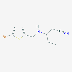 molecular formula C10H13BrN2S B7576614 3-[(5-Bromothiophen-2-yl)methylamino]pentanenitrile 