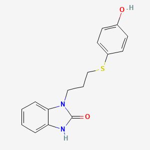 molecular formula C16H16N2O2S B7576625 3-[3-(4-hydroxyphenyl)sulfanylpropyl]-1H-benzimidazol-2-one 