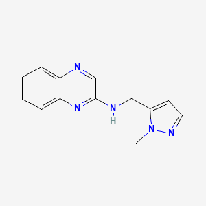 molecular formula C13H13N5 B7576653 N-[(2-methylpyrazol-3-yl)methyl]quinoxalin-2-amine 