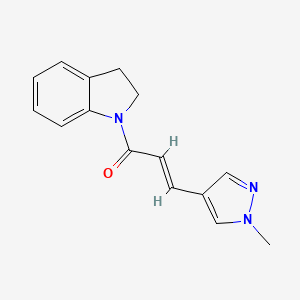 molecular formula C15H15N3O B7576705 (E)-1-(2,3-dihydroindol-1-yl)-3-(1-methylpyrazol-4-yl)prop-2-en-1-one 