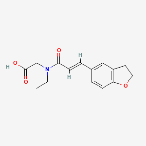 molecular formula C15H17NO4 B7576714 2-[[(E)-3-(2,3-dihydro-1-benzofuran-5-yl)prop-2-enoyl]-ethylamino]acetic acid 